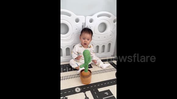 Chinese toddler spooked by sound-mimicking cactus toy - Buy, Sell or Upload Video Content with Newsflare