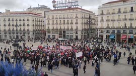 Student strike in support of the Palestinian people in Madrid on 26 October, 2023.
