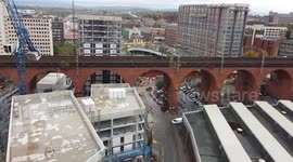 Stockport Transport Exchange Drone Fly Over Footage