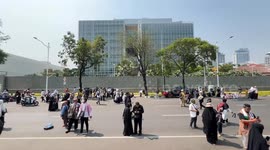 Pro-Palestine demonstration in front of US Embassy in Jakarta, Indonesia