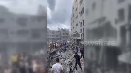 Destroyed buildings in Gaza, Palestine