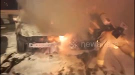 Video of a secondary explosion as a result of the damage to Kiryat Ono