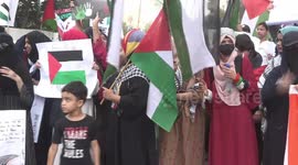 Protest to show solidarity with Palestinians in Karachi, Pakistan