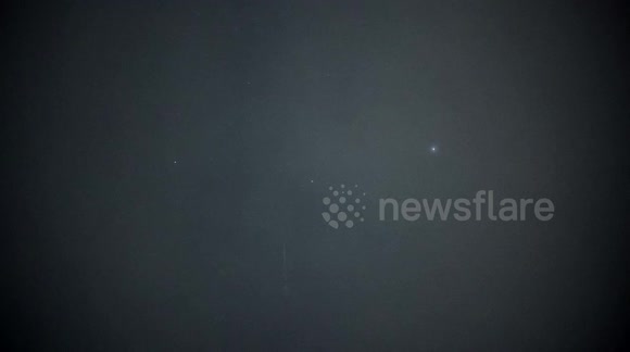 New Starlink satellite train G7-6 seen in Switzerland through clouds ...