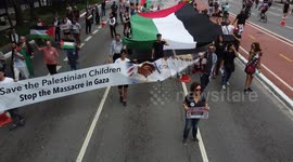 Protest against the Israeli massacre in the Gaza Strip that has killed more than eight thousand Palestinians, including 3,500 children, according to local sources.