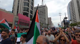 Protest against the Israeli massacre in the Gaza Strip that has killed more than eight thousand Palestinians, including 3,500 children, according to local sources.
