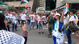 Protest against the Israeli massacre in the Gaza Strip that has killed more than eight thousand Palestinians, including 3,500 children, according to local sources.