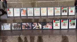 Anti-War Protesters Display Pictures Of Killed Gazan Children in Malmo, Sweden