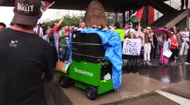 Pro-Palestinian demonstration is held in Sao Paulo, Brazil
