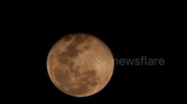 The stunning Hunter's full moon was seen from West Sumatra, Indonesia this night (October 30)