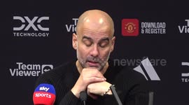 Pep Guardiola post-match press conference after derby win against Man Utd in Manchester, UK