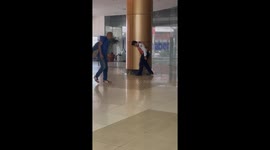 Adorable kitten leads security guard on chase around shopping mall pillar