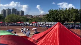 Daring Finish Line Celebration Catches the Eye at Chinese University Track Meet