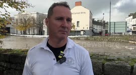 Newry shop owner gives reaction to damage caused by flooding in UK