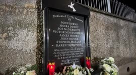 Vigil held at the memorial for those killed at Greysteel to mark 30th anniversary in Londonderry, UK