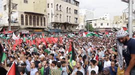 A huge sit-in in the center of the Jordanian capital, Amman