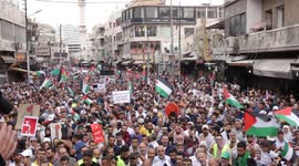 Protesters hold mass sit-in in Amman demanding Jordanian govt pull out Israel peace treaty