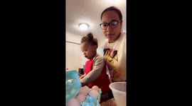 Nephew Follows Egg Cracking Instructions