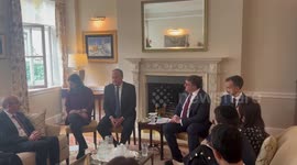 Douglas Emhoff meets members of the UK Jewish community in London