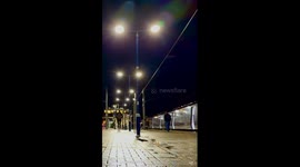 Storm Ciarán announcements at Ashford International Station advising not to travel on Thursday