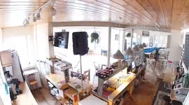 Moment beachfront café filled with water after Storm Ciarán smashed windows and doors