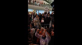 Pro Palestine sit in protest at Kings Cross station at 5.30pm