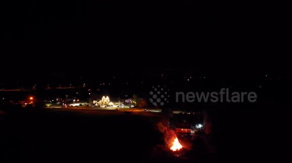 Bonfire night has come early with fireworks and a large bonfire in Hopgrove York