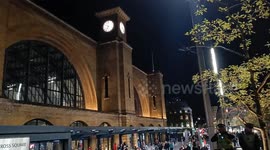 Pro Palestine sit in protest at Kings Cross station at 5.30pm