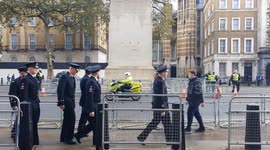 Flags removed from Cenotaph on Whitehall in London