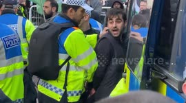 Police arrest a pro Palestine 