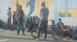 Gazans Queue For Bread In Rafah, Palestine