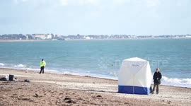 Beach cordoned off after discovery of body in Hampshire, Uk