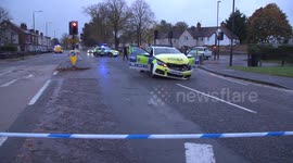 Derbyshire Police officers hurt after squad car collides with another vehicle, Derby, UK