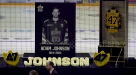 Ice hockey fans pay tribute to Nottingham Panthers player Adam Johnson