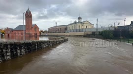 Newry town hit by flooding ahead of Storm Ciaran in UK