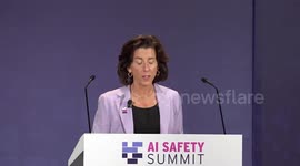 Gina Raimondo speaks on opening day of AI safety summit in Bletchley, UK