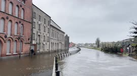 Businesses engulfed in floodwater in Newry, Northern Ireland