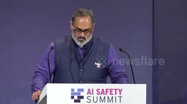 Rajeev Chandrasekhar speaks at opening day of AI Safety Summit in Bletchley, UK