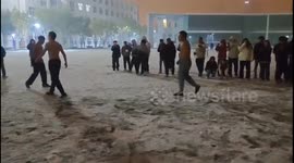Chinese College Students Have Bare-Chested Snowball Fight