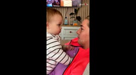 Baby girl surprises aunt by ditching boop on the nose for a poke in the eye