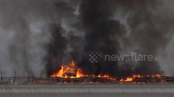 Historic World War 2 Hangar catches fire in California
