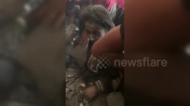 Girl And Paralysed Mum Saved From Rubble in Khan Yunis, Gaza