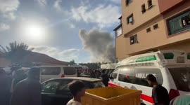 Smoke Seen Rising From Hospital in Khan Yunis, Gaza