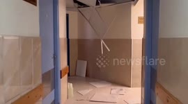 Doctors inspect damage in Gaza's Nasser Hospital following blasts