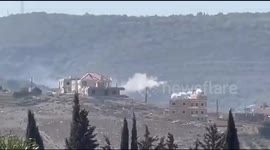 Israel's artillery targets the outskirts of the town of Rmeish, southern Lebanon