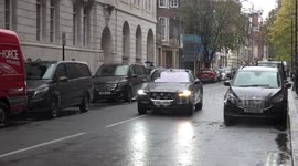 Mark Harper surprises Millbank in a self-driving car in London, UK