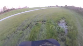 Guy in Pickup Follows ATV After Finger Pointing