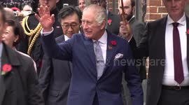 King greets crowds in New Malden, UK