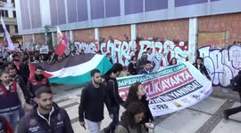 Socialist students march for Palestine in Istanbul, Turkey