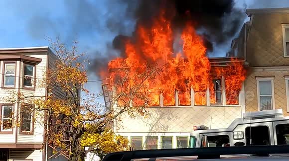 Blaze tears through home in Mount Carmel, Pennsylvania, injuring one firefighter